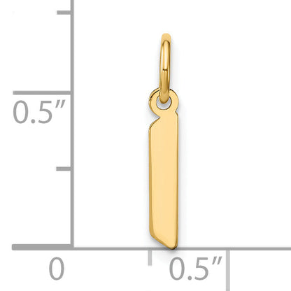 14K Gelbgold 14ky Lowercase Buchstabe L Initiale Anhänger