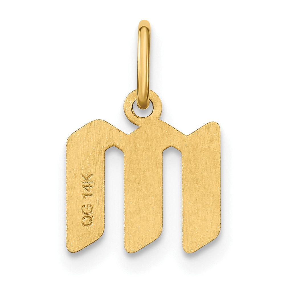 14K Gelbgold 14ky Lowercase Buchstabe M Initiale Anhänger