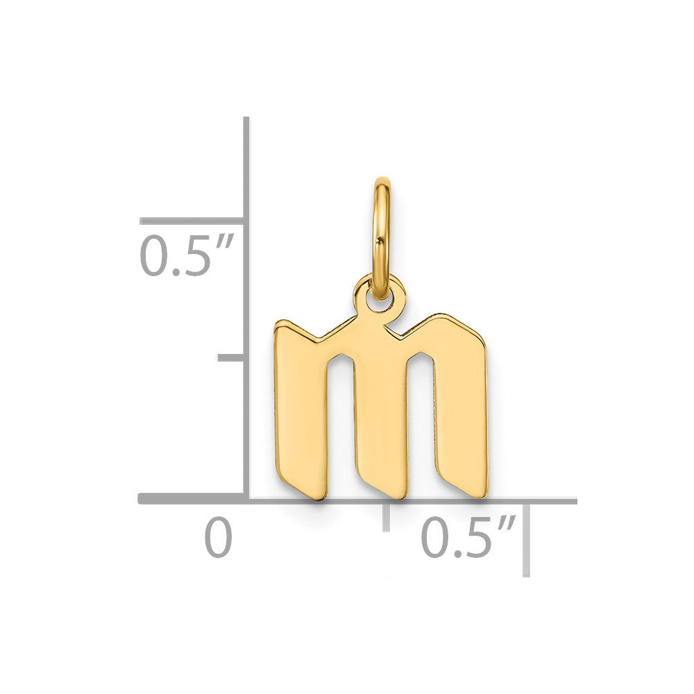14K Gelbgold 14ky Lowercase Buchstabe M Initiale Anhänger