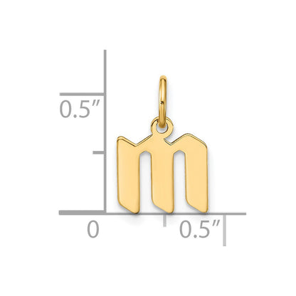 14K Gelbgold 14ky Lowercase Buchstabe M Initiale Anhänger