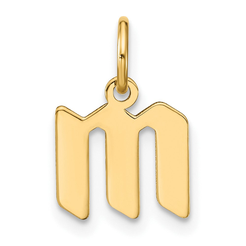 14K Gelbgold 14ky Lowercase Buchstabe M Initiale Anhänger