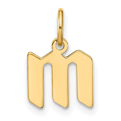 14K Gelbgold 14ky Lowercase Buchstabe M Initiale Anhänger