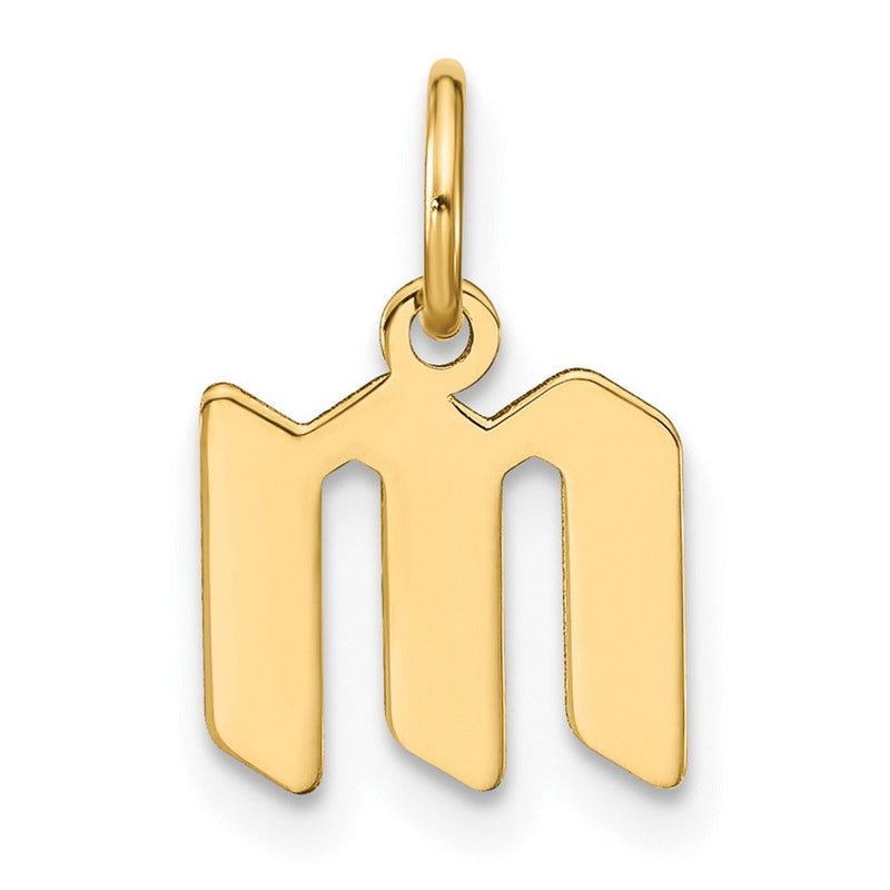 14K Gelbgold 14ky Lowercase Buchstabe M Initiale Anhänger