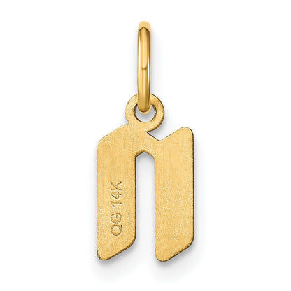 14K Gelbgold 14ky Lowercase Buchstabe N Initiale Anhänger