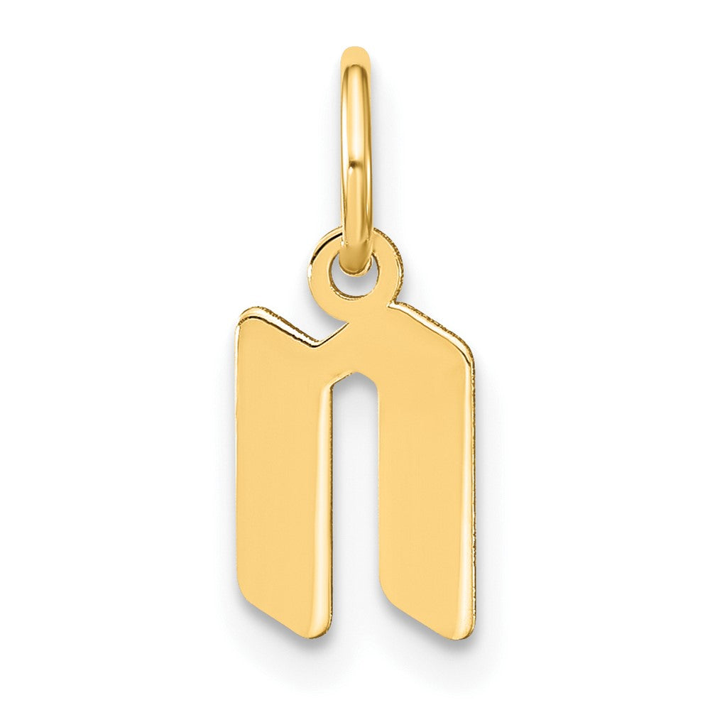 14K Gelbgold 14ky Lowercase Buchstabe N Initiale Anhänger