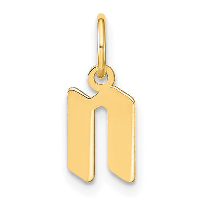 14K Gelbgold 14ky Lowercase Buchstabe N Initiale Anhänger