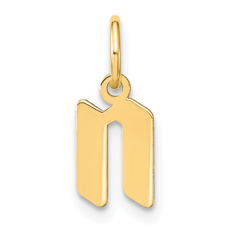 14K Gelbgold 14ky Lowercase Buchstabe N Initiale Anhänger