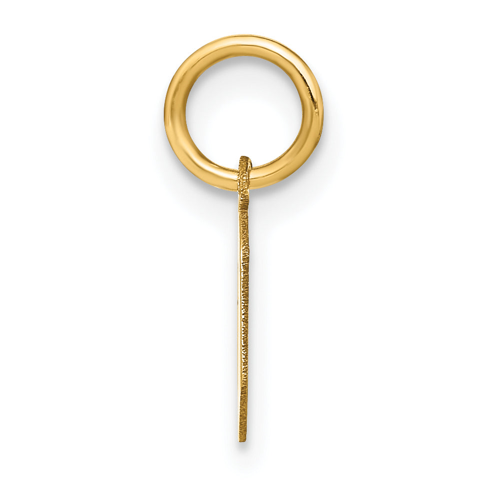 14K Gelbgold 14ky Lowercase Buchstabe O Initiale Anhänger