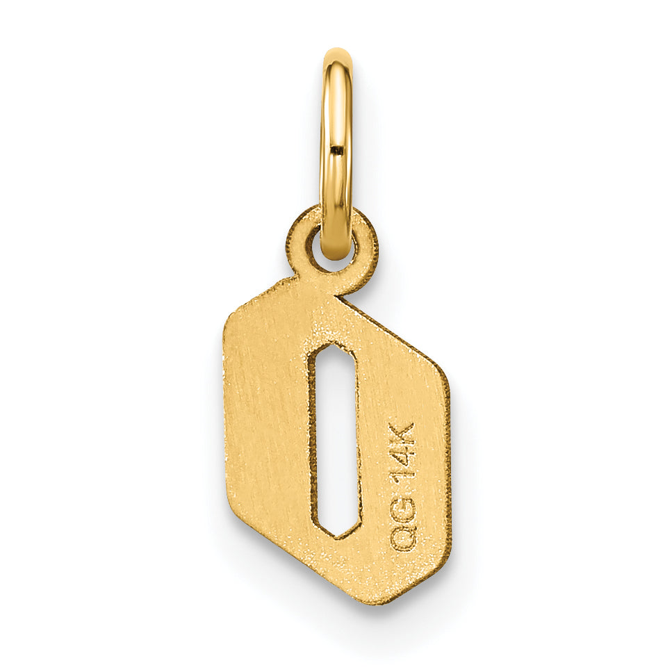 14K Gelbgold 14ky Lowercase Buchstabe O Initiale Anhänger