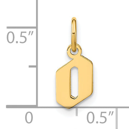 14K Gelbgold 14ky Lowercase Buchstabe O Initiale Anhänger