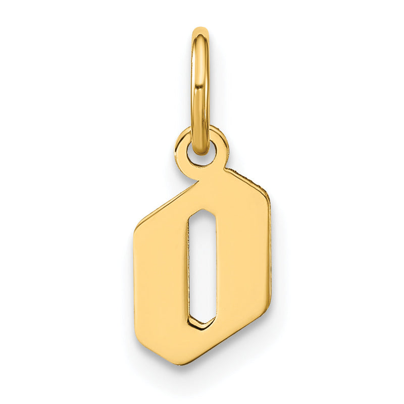 14K Gelbgold 14ky Lowercase Buchstabe O Initiale Anhänger