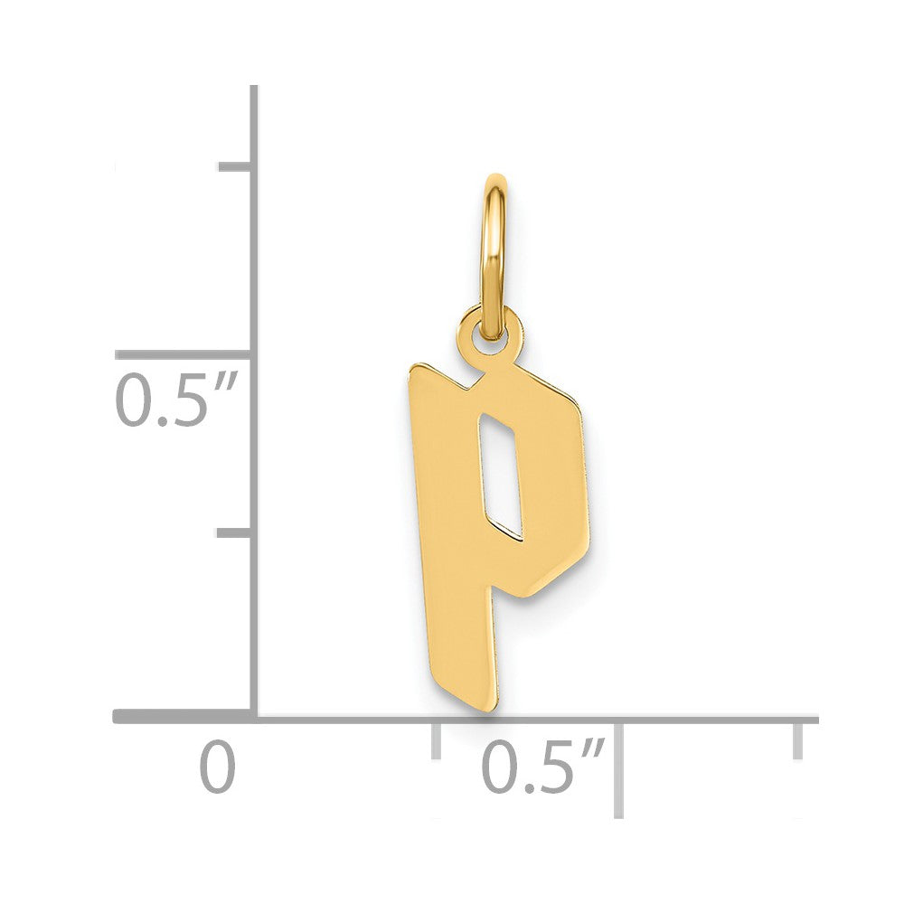 14K Gelbgold 14ky Lowercase Buchstabe P Initiale Anhänger