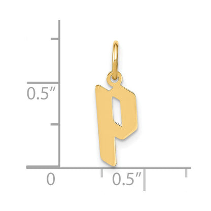 14K Gelbgold 14ky Lowercase Buchstabe P Initiale Anhänger