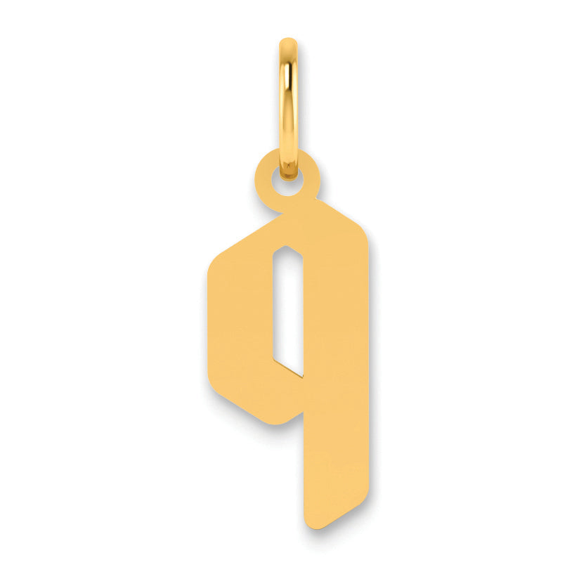 14K Gelbgold 14ky Lowercase Buchstabe Q Initiale Anhänger