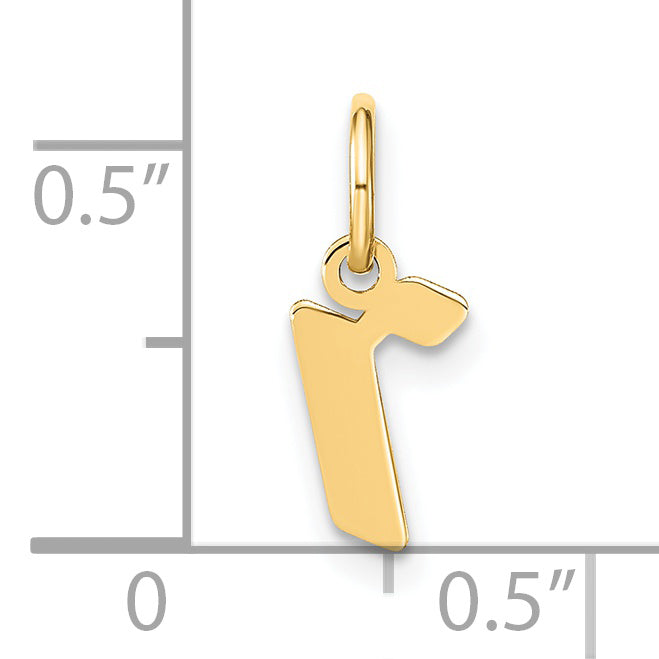 14K Gelbgold 14ky Lowercase Buchstabe R Initiale Anhänger