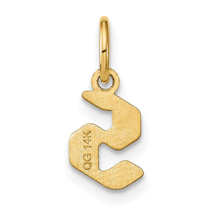 14K Gelbgold 14ky Lowercase Buchstabe S Initiale Anhänger