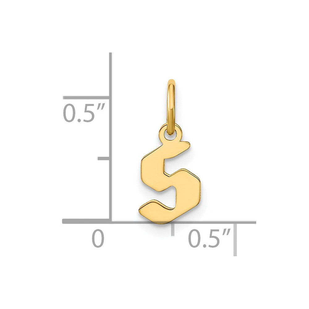 14K Gelbgold 14ky Lowercase Buchstabe S Initiale Anhänger