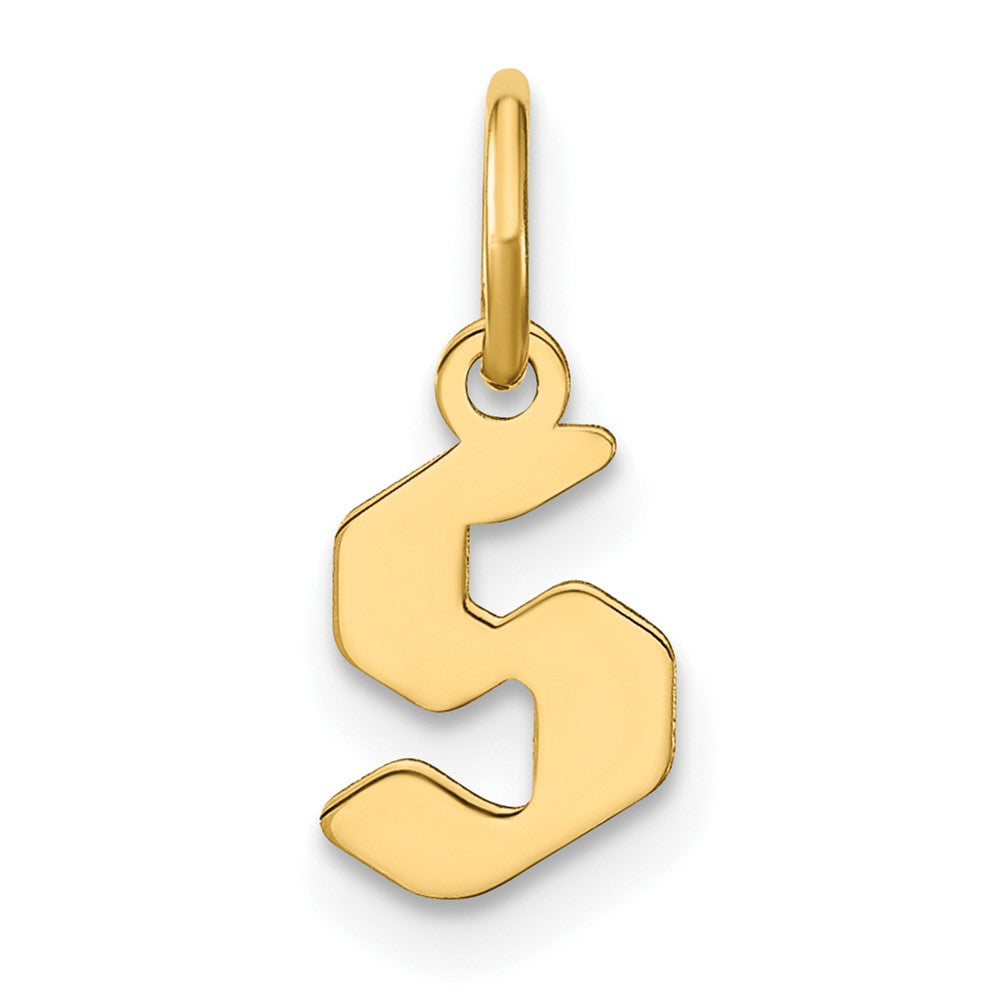 14K Gelbgold 14ky Lowercase Buchstabe S Initiale Anhänger