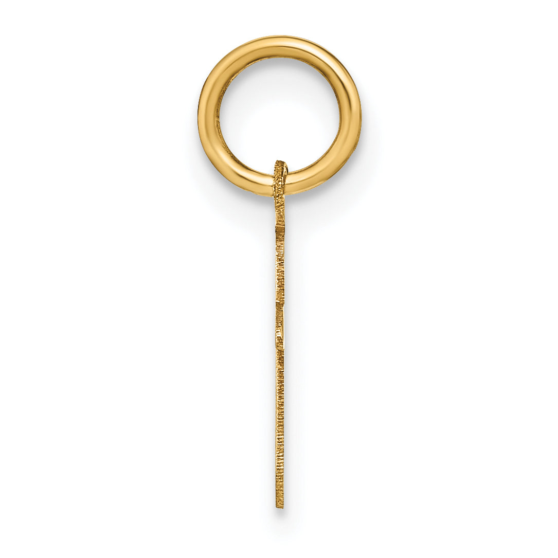 14K Gelbgold 14ky Lowercase Buchstabe T Initiale Anhänger