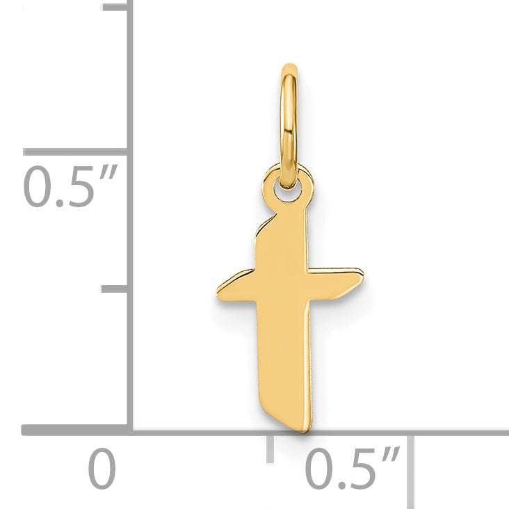 14K Gelbgold 14ky Lowercase Buchstabe T Initiale Anhänger