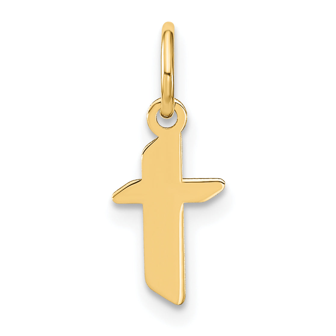 14K Gelbgold 14ky Lowercase Buchstabe T Initiale Anhänger