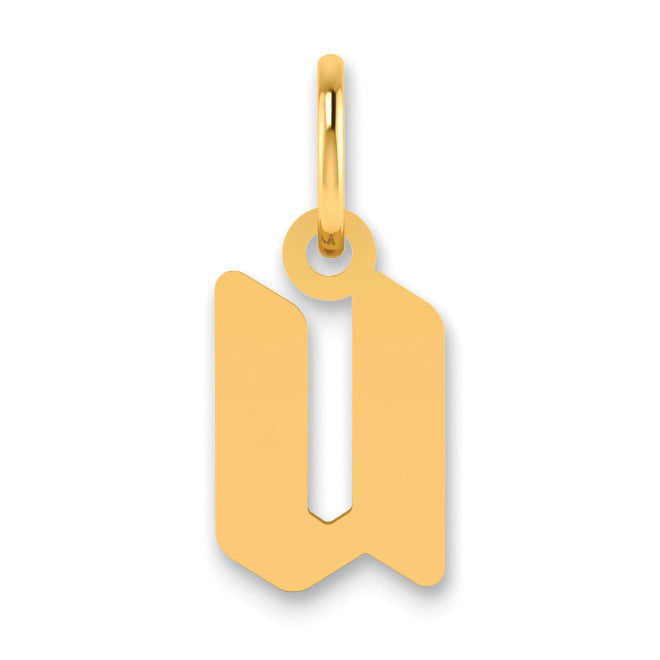 14K Gelbgold 14ky Lowercase Buchstabe U Initiale Anhänger