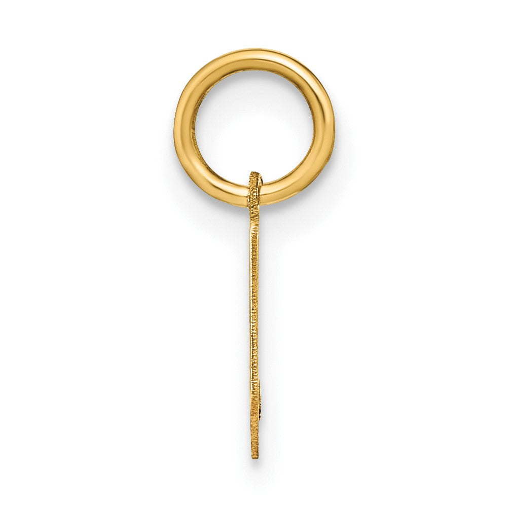 14K Gelbgold 14ky Lowercase Buchstabe V Initiale Anhänger