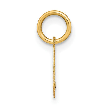 14K Gelbgold 14ky Lowercase Buchstabe V Initiale Anhänger