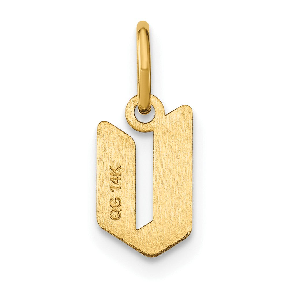 14K Gelbgold 14ky Lowercase Buchstabe V Initiale Anhänger