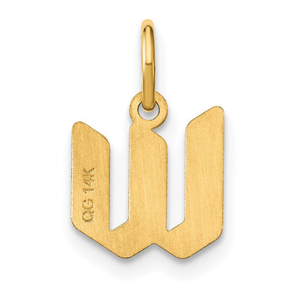 14K Gelbgold 14ky Lowercase Buchstabe W Initiale Anhänger