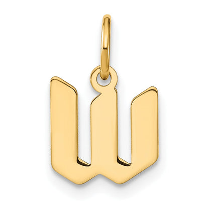 14K Gelbgold 14ky Lowercase Buchstabe W Initiale Anhänger