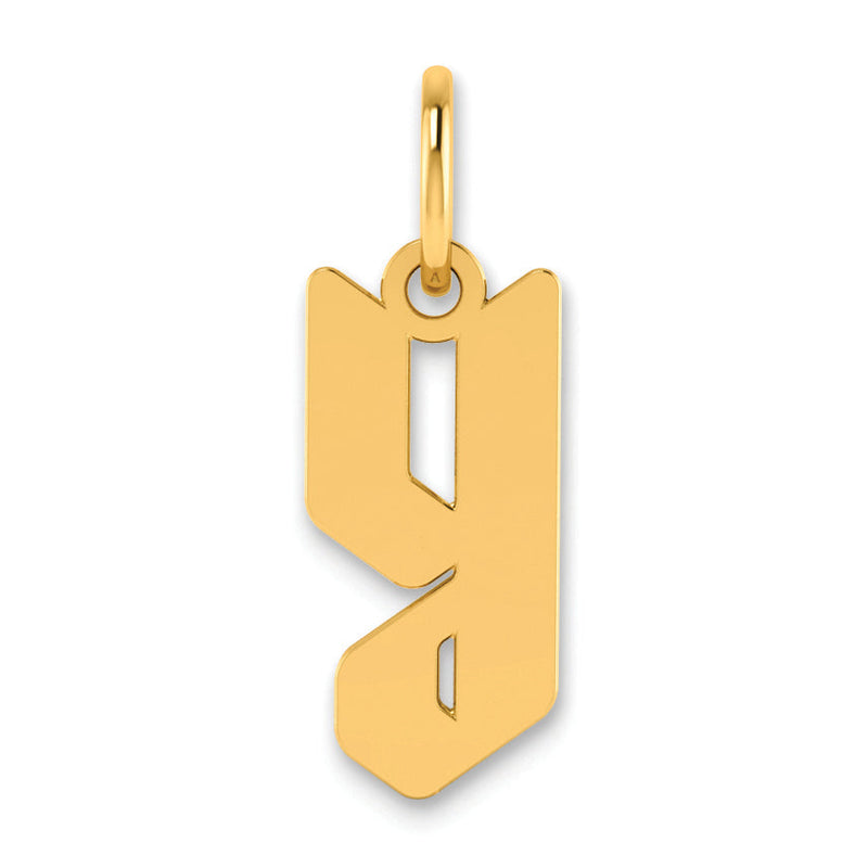14K Gelbgold 14ky Lowercase Buchstabe Y Initiale Anhänger