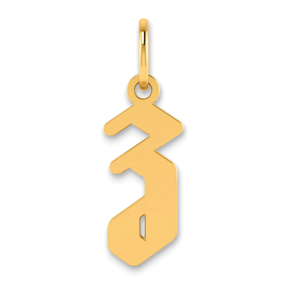 14K Gelbgold 14ky Lowercase Buchstabe Z Initiale Anhänger