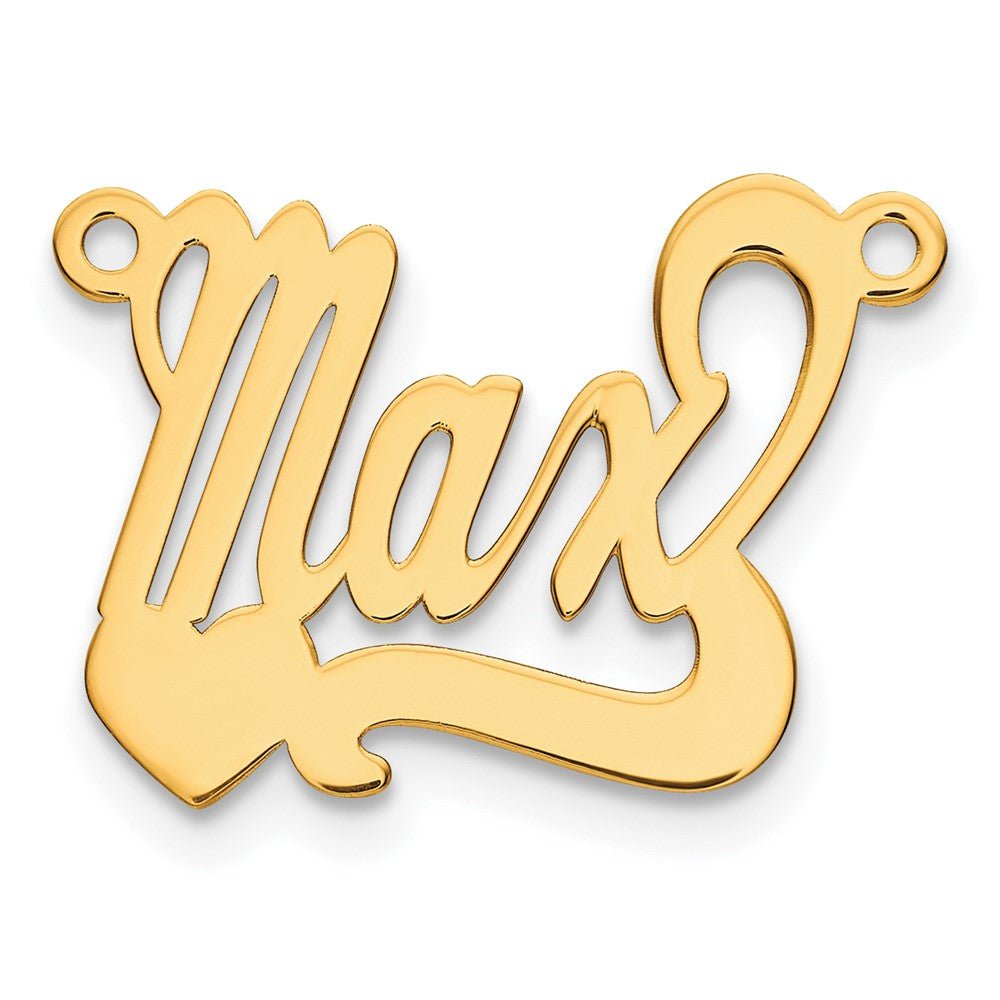 14K Gelbgold Poliert Herz Name Platte