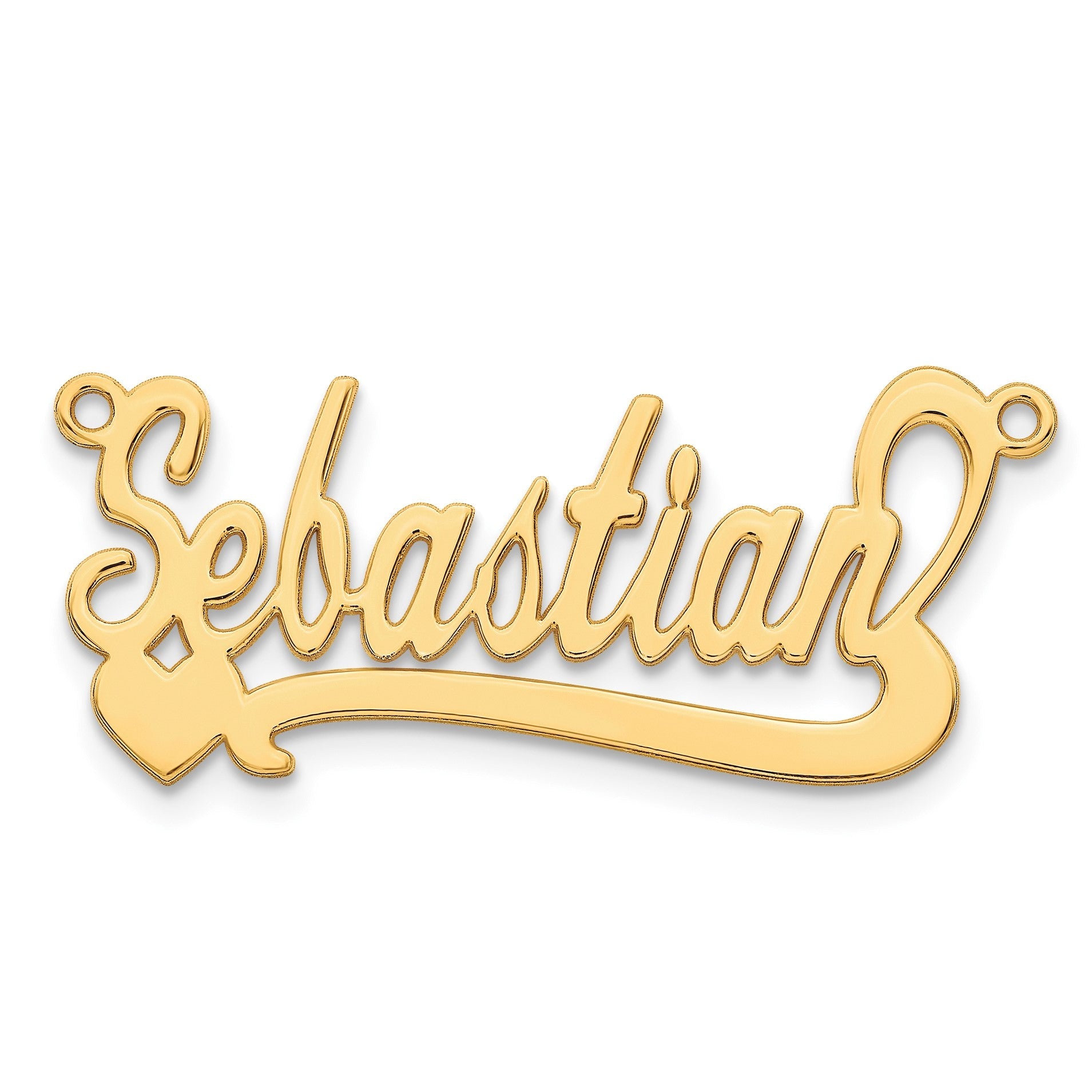 14K Gelbgold Poliert Herz Name Platte