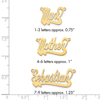 14K Gelbgold Poliert Herz Name Platte