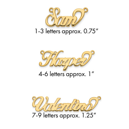 Vergoldet Sterlingsilber /gold Name Platte