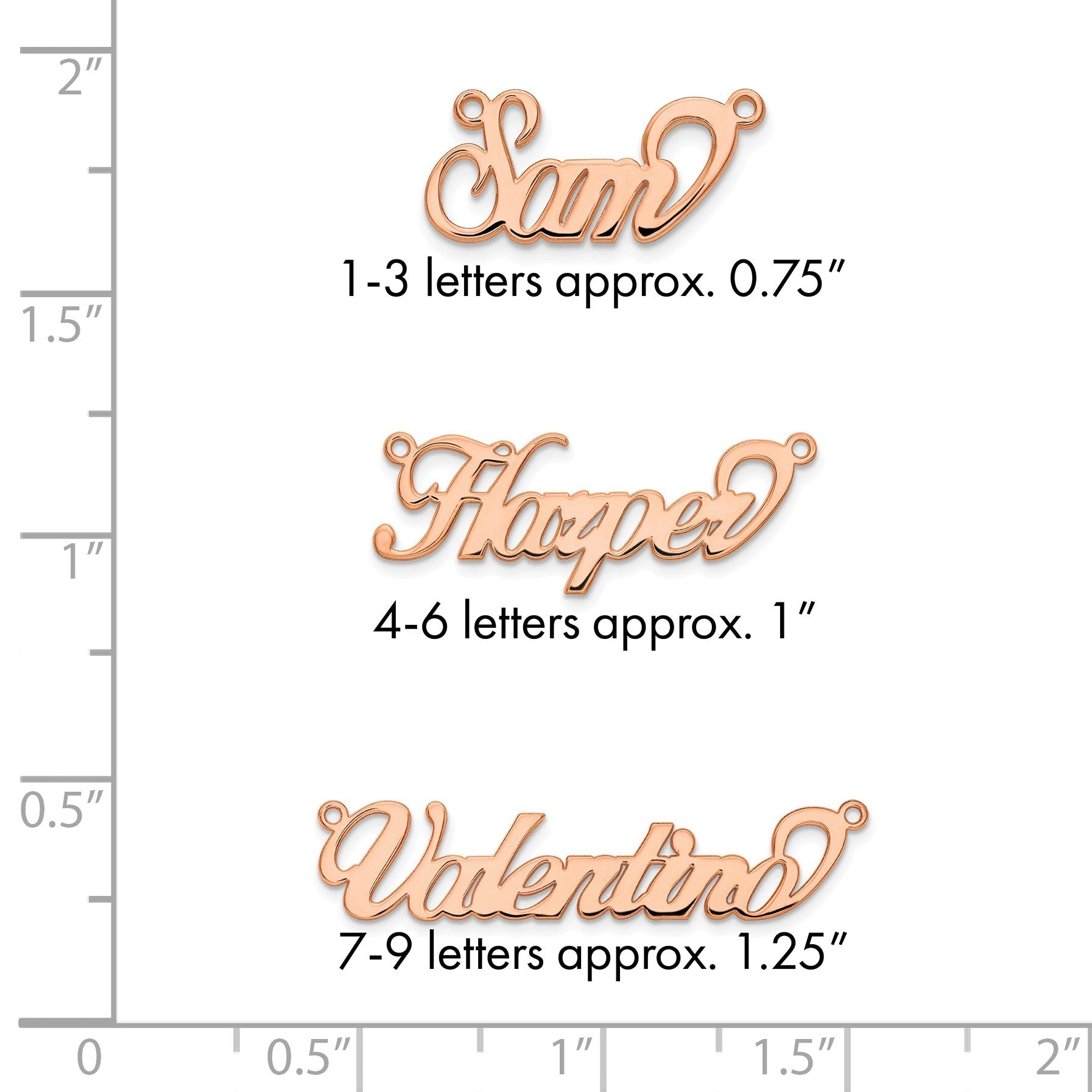 Roségoldbeschichtet Sterlingsilber /rose Name Platte