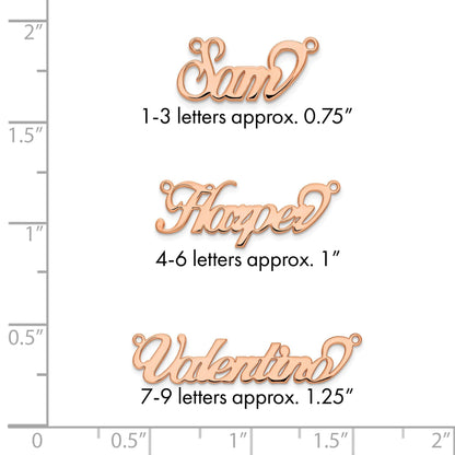 Roségoldbeschichtet Sterlingsilber /rose Name Platte