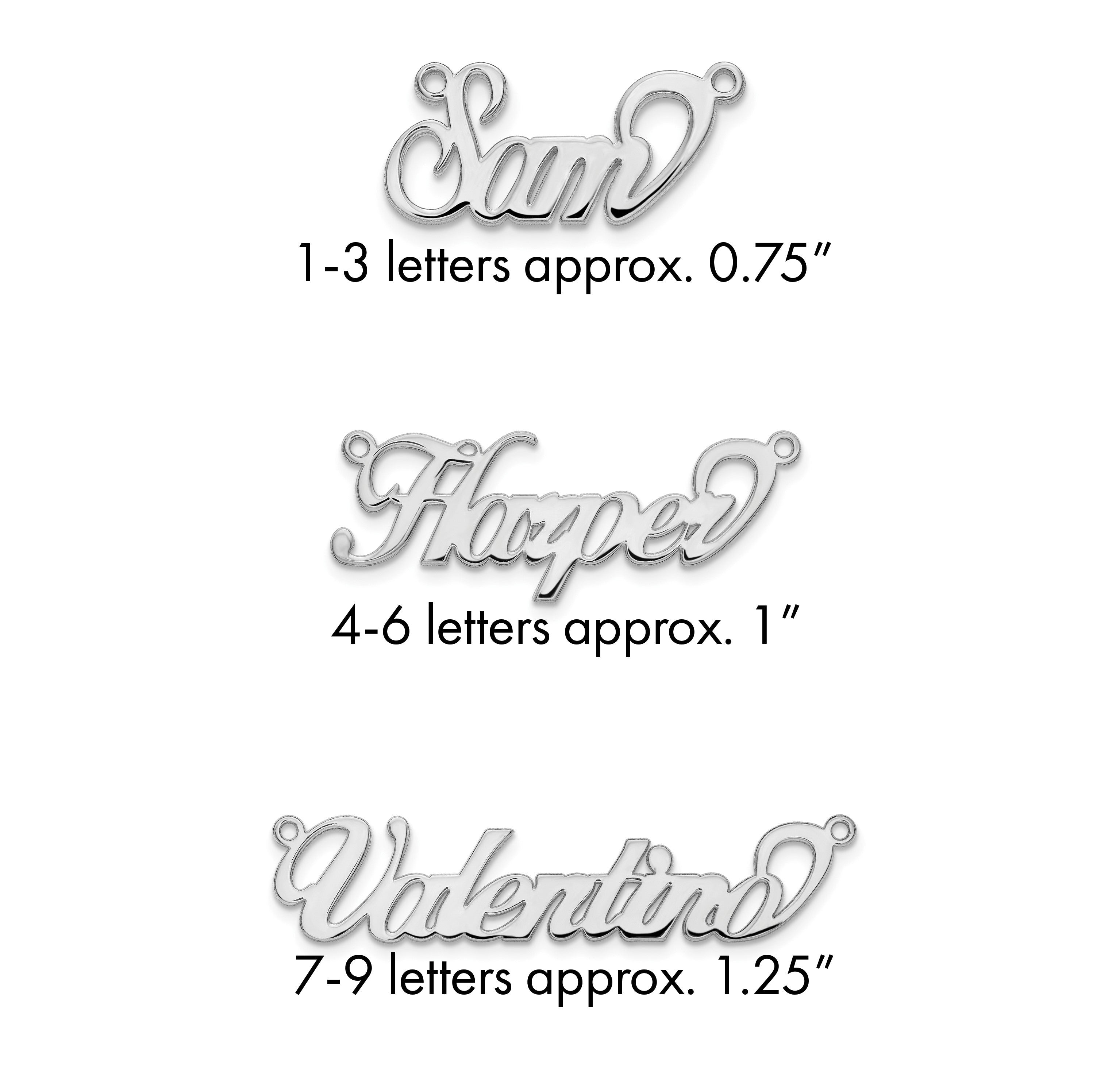 14K Weißgold Name Platte