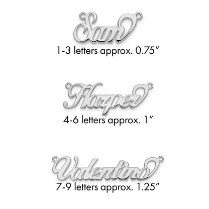 14K Weißgold Name Platte