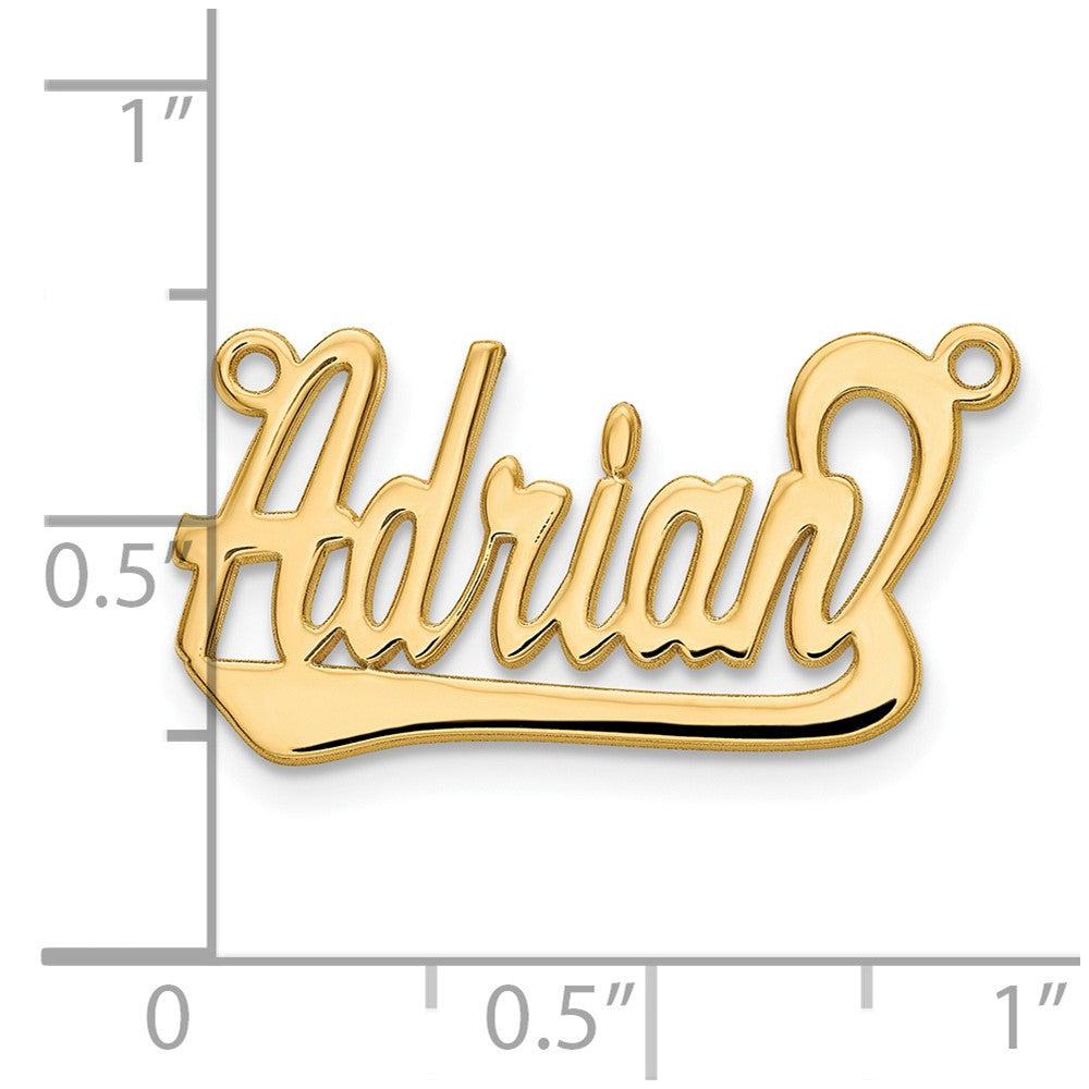 14K Gelbgold Underlined Name Platte
