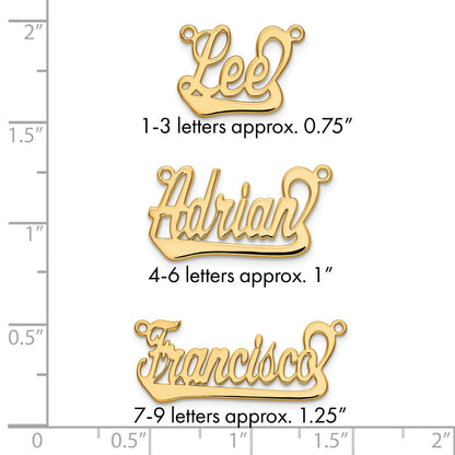 14K Gelbgold Underlined Name Platte