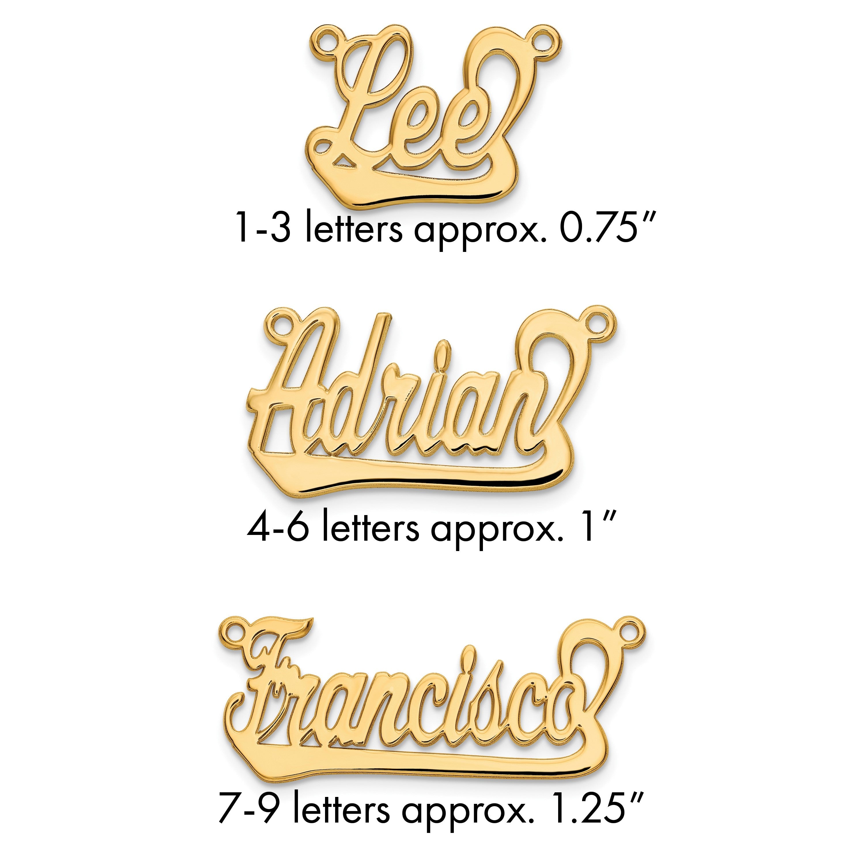 14K Gelbgold Underlined Name Platte