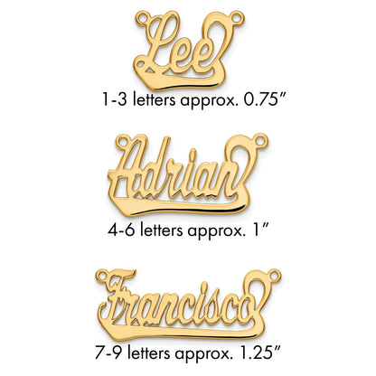 14K Gelbgold Underlined Name Platte