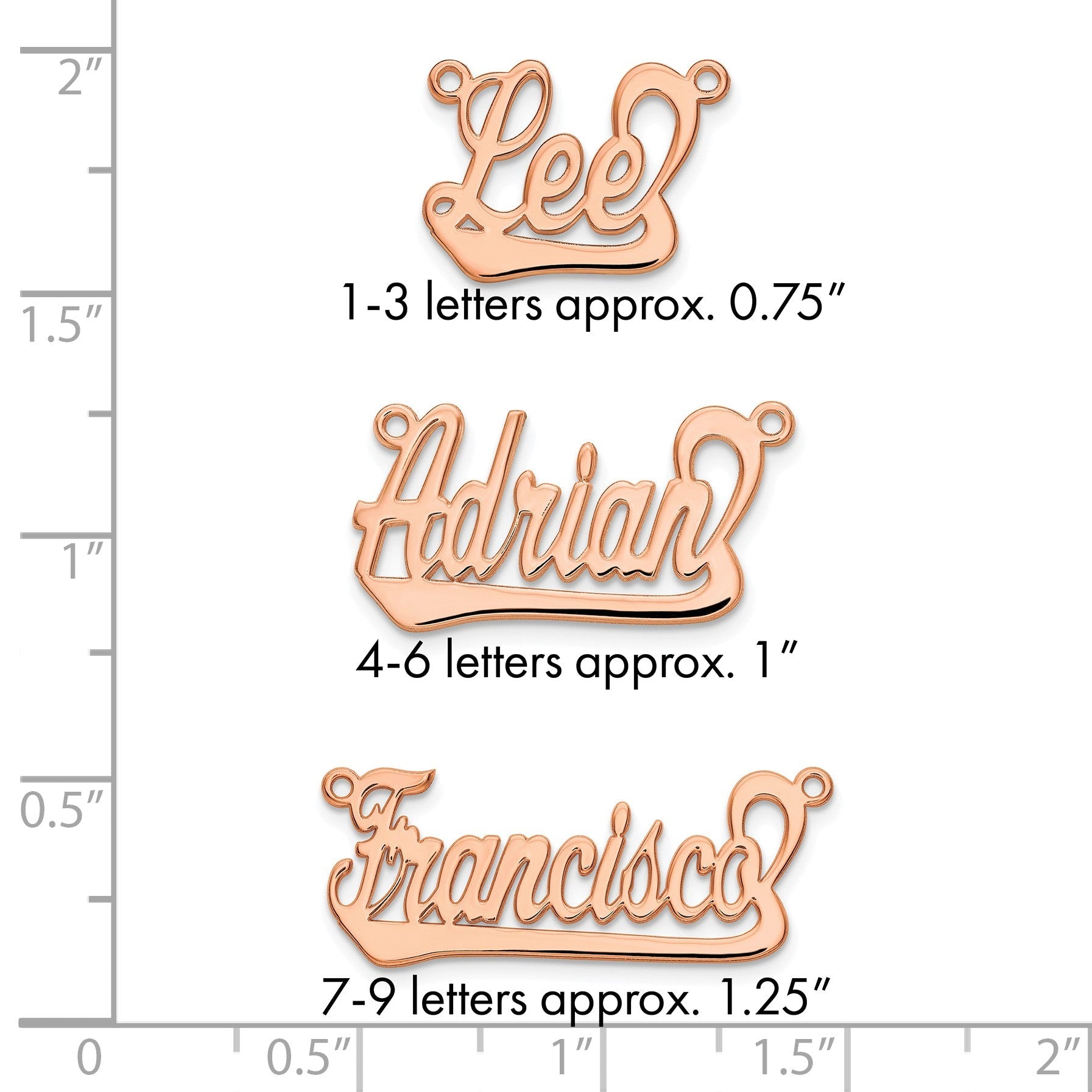 14K Roségold Underlined Name Platte