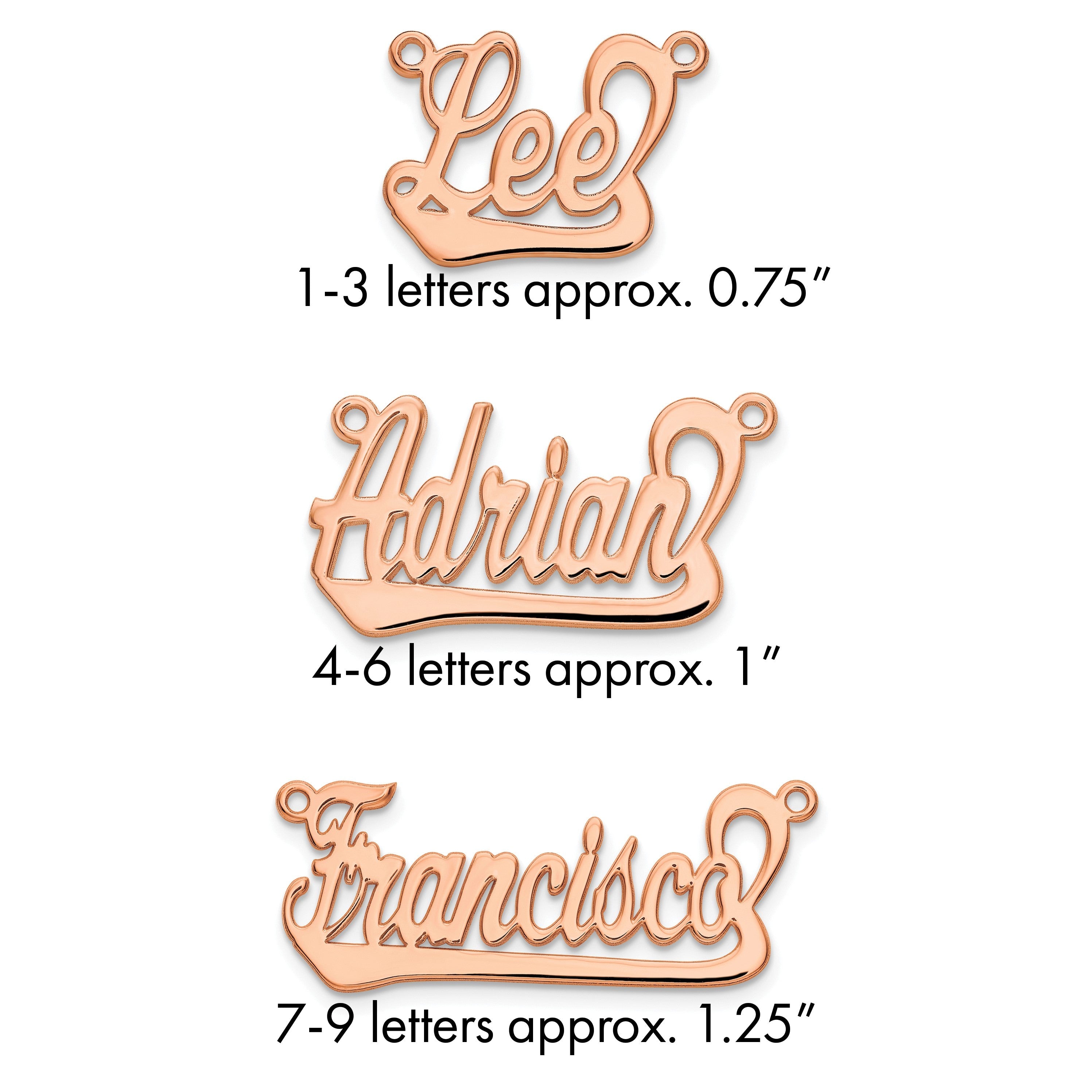 14K Roségold Underlined Name Platte