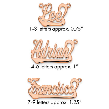 14K Roségold Underlined Name Platte