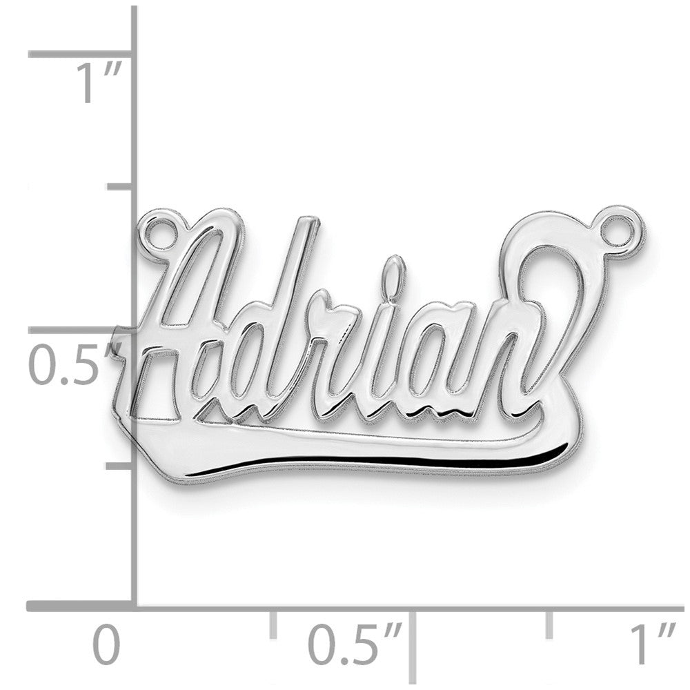 Sterlingsilber Silber/rhodiniert Underlined Name Platte
