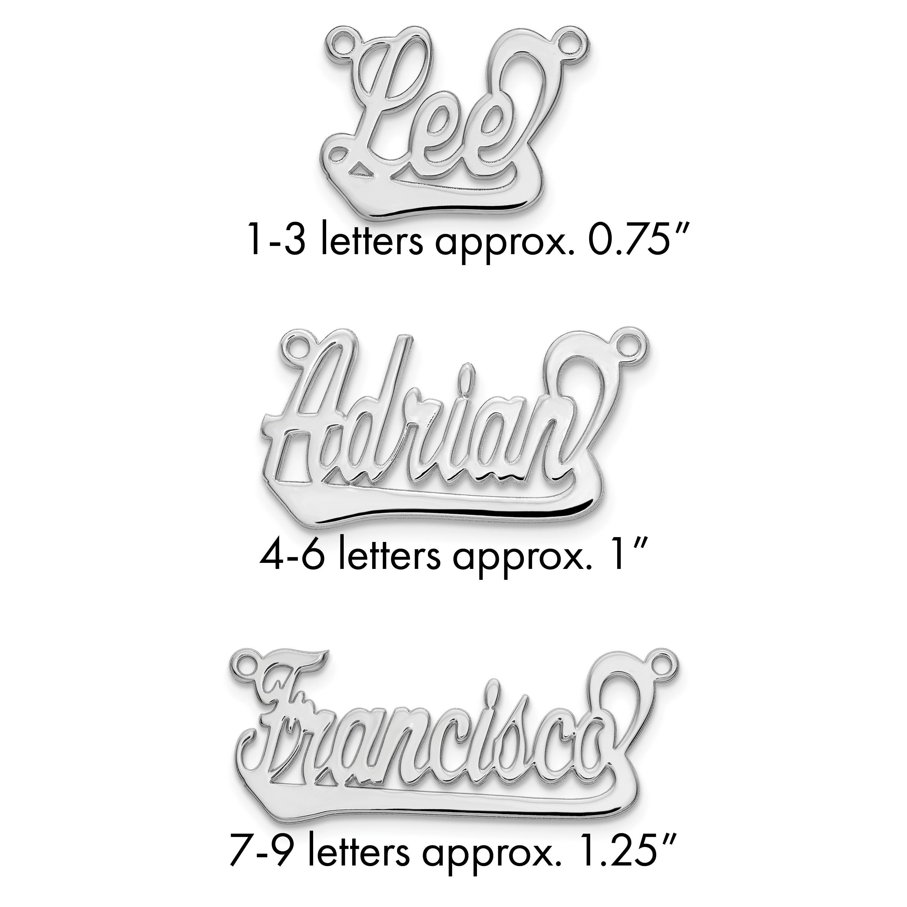 14K Weißgold Underlined Name Platte